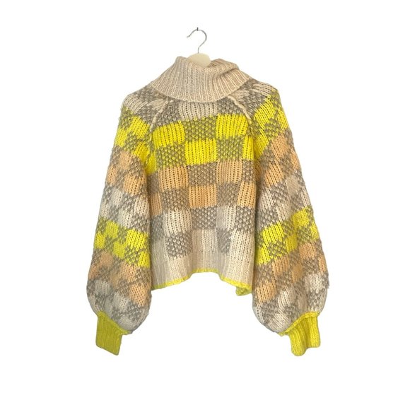 Free People Check Me Out Pullover Sweater Size Small Bright Colourful - Picture 5 of 16